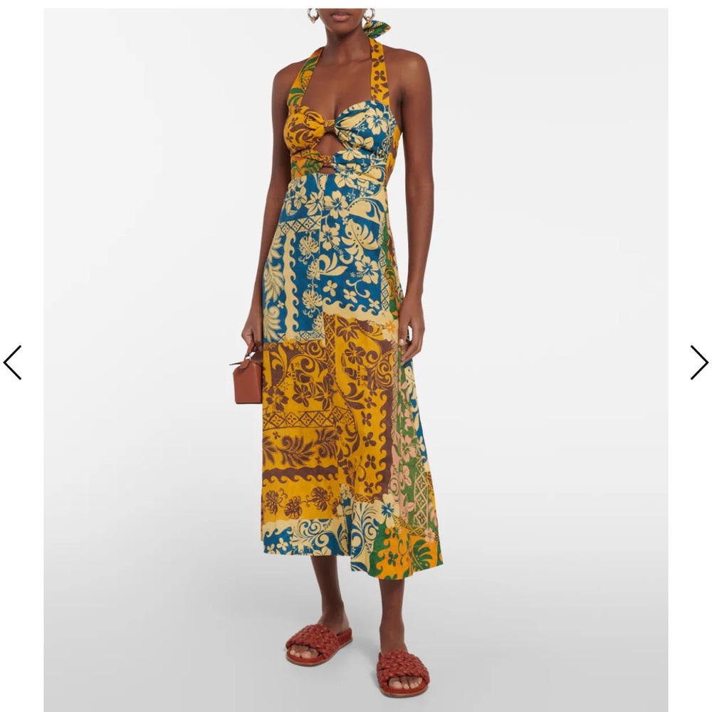 Alemais Archie printed linen midi dress